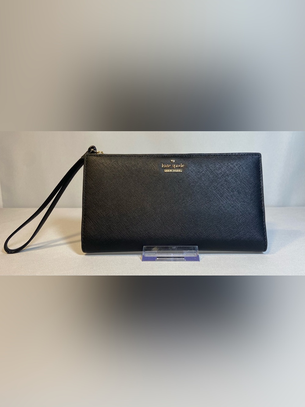 ✨ Kate Spade Cameron Street Eliza Bifold Wristlet Wallet - Black w/ Gold